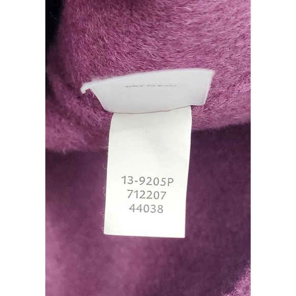 J Jill Boxy Sweater Jacket Purple Wool Angora Button Pockets Size XL Petite - Picture 9 of 10
